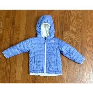 The North Face Toddler Girls Reversible Hooded Winter Jacket Coat Size Purple